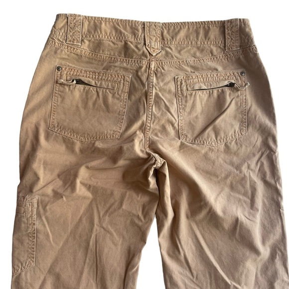 J. Crew Khaki Utility Cargo Pants Favorite fit Tan Brown Size 2 Low Rise Flare - Picture 8 of 9